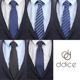 ddice Necktie, Washable, Business Use, Fashionable, 5 Piece Necktie Set, Checkered Pattern, Small Pattern, Lattice, Stripes, Dots, Men's, Job Hunting, Weddings, School Entrance Ceremonies, Graduation