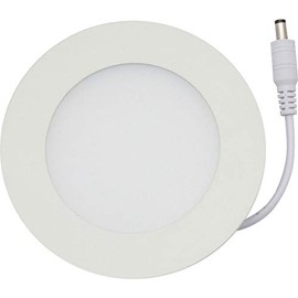 LED recessed ceiling light, 6 W, neutral white (~ 4500 K), round recessed light, flat, white