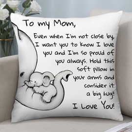 KEIROUTK Cushion Covers 45 x 45 Mum Gifts from Daughter Son Mum Mother Mom Cushion Cover Throw Pillow Cover Thanksgiving Home Bedroom Cushion Covers Sofa Decorative 18x18 inch