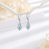 LOOVE Turquoise Earrings for Women Dangling Sterling Silver Filigree Earrings
