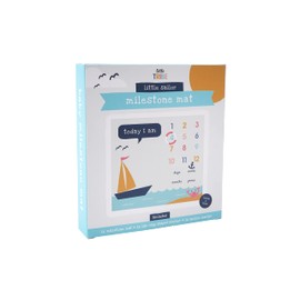 CGB Giftware | Baby Milestone Seaside Mat Blanket | Key Ages Weekly Monthly | New Born Present | Size 100cm x 88cm | from The Little Tribe Collection | GB06029