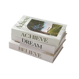 3 pcs Fashion Decorative Books for Home Decor,Modern Faux Books for Farmhouse Decor,for Boho Decoration Coffee Table/Shelf Accessories/Office/Living Room/Bedroomfor/Desk,Hardcover Book Stack