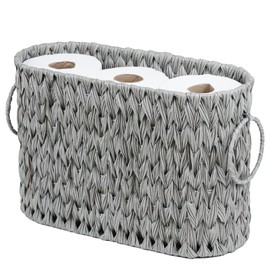ORDELITE Toilet Paper Storage, Waterproof Toilet Paper Basket for Bathroom Storage, Toilet Paper Holder Wicker Basket for 6 Mage Rolls, Bathroom Accessories Organizer