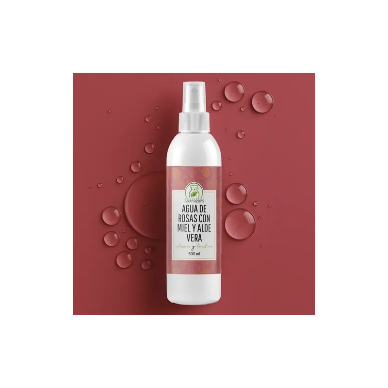 Agua De Rosas, Miel Orgánica & Aloe Vera Hidratante (500ml)