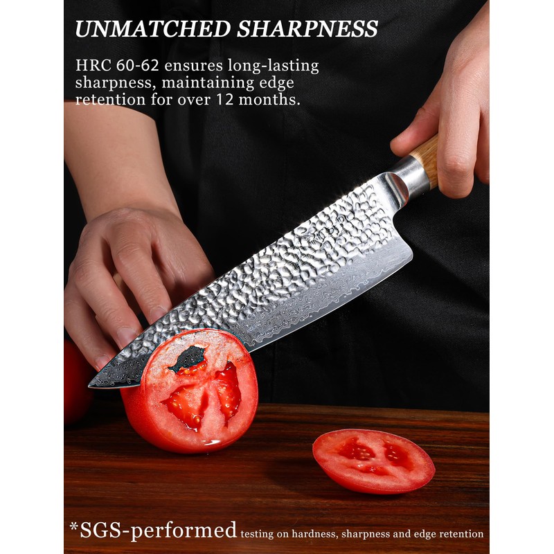 Jingseiho Professional Knife Set - VG-10 67-Layer Damascus Forged Steel,