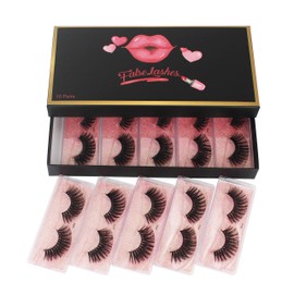 Vayator 10 Pairs False Eyelash 3D Mink Lash Soft Lashes Handmade Dramatic Reusable Natural Eyelashes Extension Wholesale Fake Lash Makeup J003 (J003)