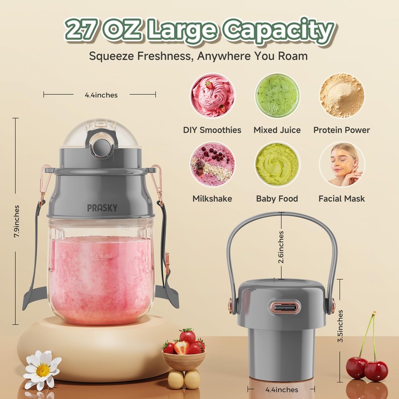 Portable Blender, 27oz Personal Blender for Smoothies & Protein Shakes