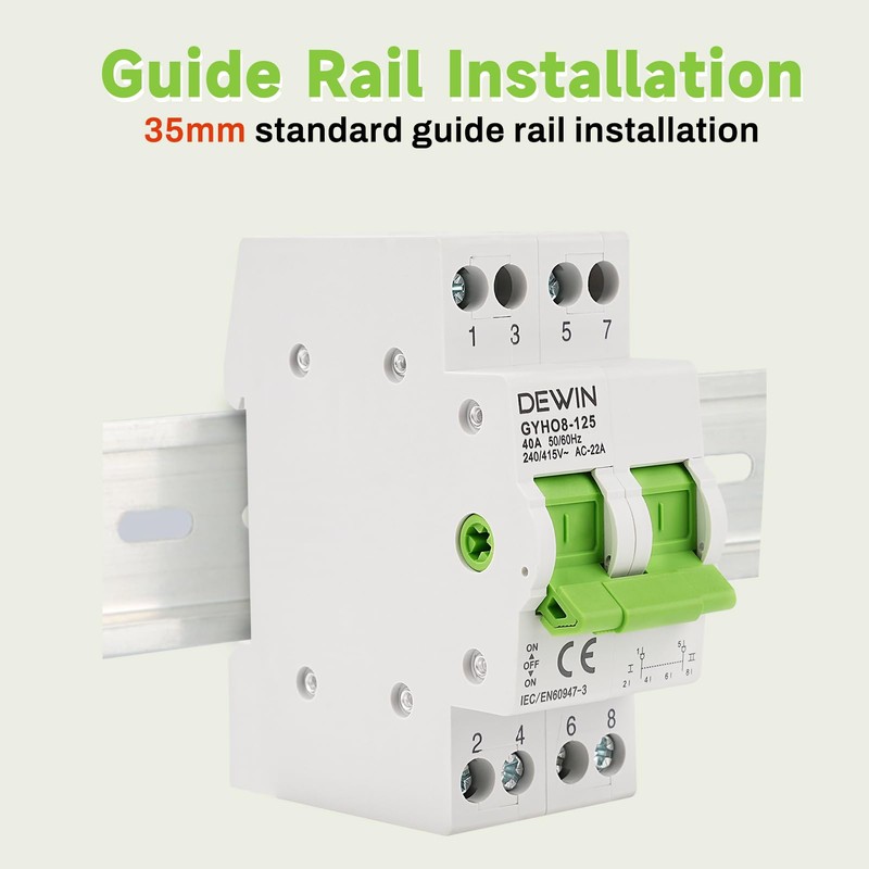 DEWIN Transfer Switch 2 Pin, Transfer Switch DIN Rail Manual