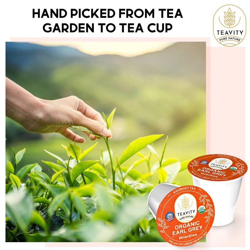 Organic Earl Grey Tea Pods for Keurig - Caffeinated Unsweet