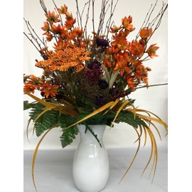 Floral Supply Online - White Home Decor Vase and Flower Guide Booklet - Decorative Glass Flower Vase for Floral Arrangements, Weddings, Parties, and Office Decor.