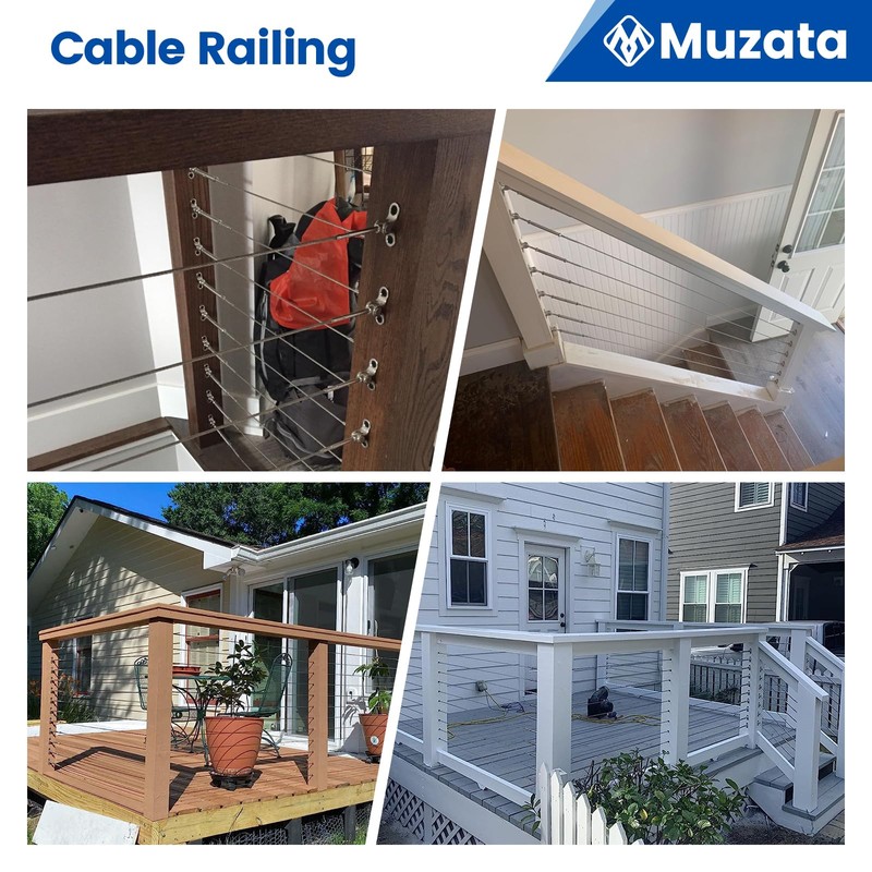 Muzata 10 Pairs 1/8" Cable Railing Hardware Kit Swage Toggle