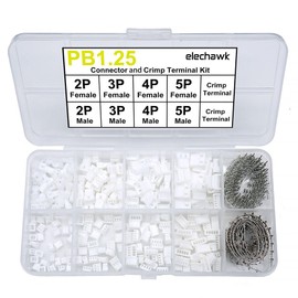 PB1.25 Male and Female Connectors and Crimp Terminal kit Compatible with Molex PicoBlade Connectors Plugs 1.25mm Pitch for Pixhawk 2.4.8 Drone Flight Controller