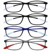 OPULIZE-Pack de 4 anteojos de lectura superligeros Ice negro azul