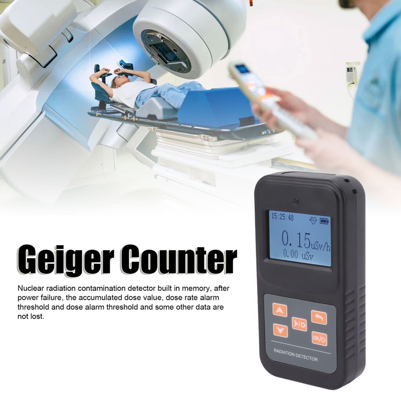 Nuclear Radiation Detector Professional High Accuracy 0.1μSv‑10mSv Rechargeable Handheld Geiger