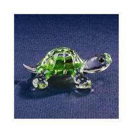 Goldia Green Turtle Glass Figurine