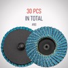 RENOTEC 30 Pcs 2 Inch Mini Flap Disc, Zirconia High