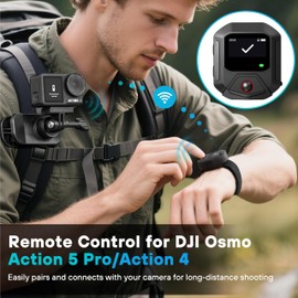 Treeboy Bluetooth GPS Remote Control for DJI Action 5 Pro/Action 4-25M Range Smart Action Accessories