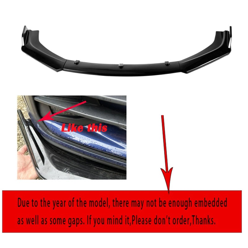 3PCS For Ford Fusion Mondeo 2013-2016 Front Bumper Lip Splitter