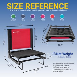KINGROCK Stadium Seats for Bleachers with Back Support, Portable Folding Padded Stadium Chair for Teenager with Shoulder Strap, Bleacher Chairs with Back and Cushion,for Gym and Game
