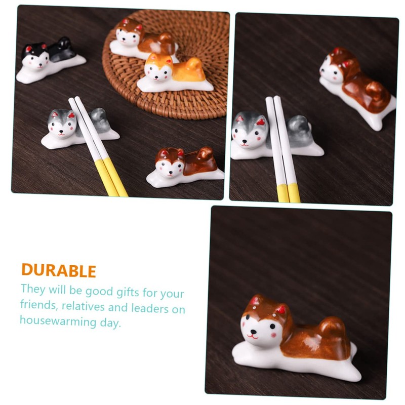 Mikinona 4pcs Ceramic Chopstick Rest Cartoon Holders for Utensils Elegant