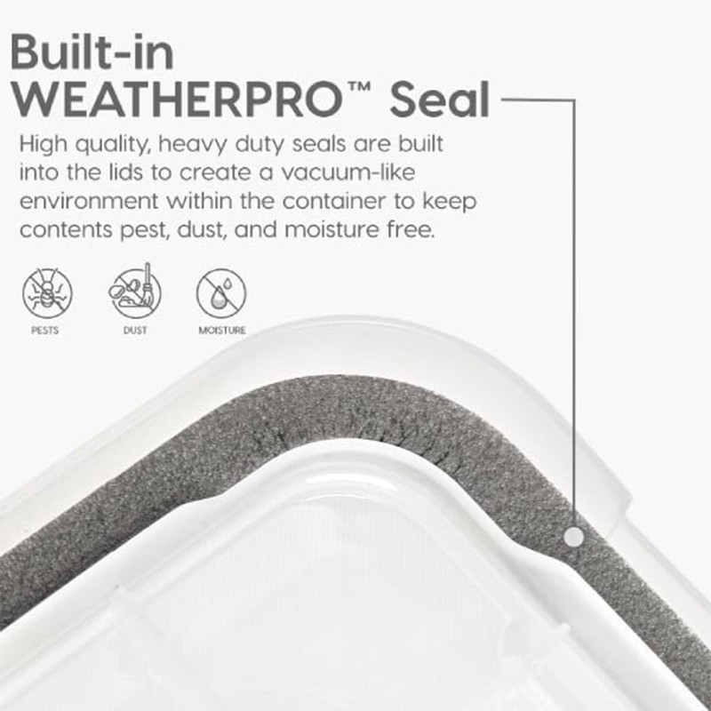 IRIS USA WeatherPro 74 Qt Storage Bins with Lids, 2