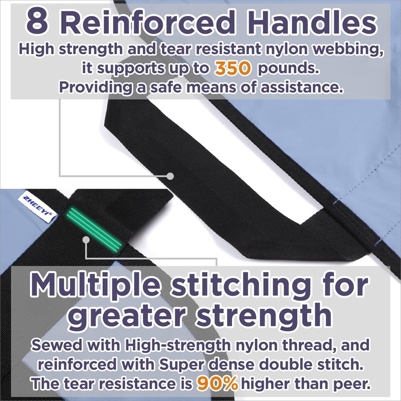 Positioning Bed Pad with Reinforced Handles 43" x 36" Patient