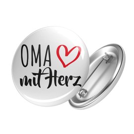 Huuraa Button Grandma with Heart Badge with Motif for the Greatest People Gift Idea for Friends and Family, Metal