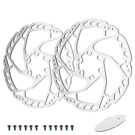 RUJOI Bike Disc Brake Rotor Kit,Mechanical Disc Brakes Rotors with 12 Bolts and 1 PCS Disc brake pad adjustment tool .It fit in many Brands of Disc Brake Caliper and Match for MTB ,Road Bike,E-Bike ,perfect for Bike Disc Brake Kit Update (140mm 2pcs)