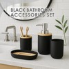 Tayney Geometric Gradient Blue Black Bathroom Decor and Accessories Set,