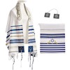 BRTAGG Tallit with Clips and Bag, Prayer Shawl with David