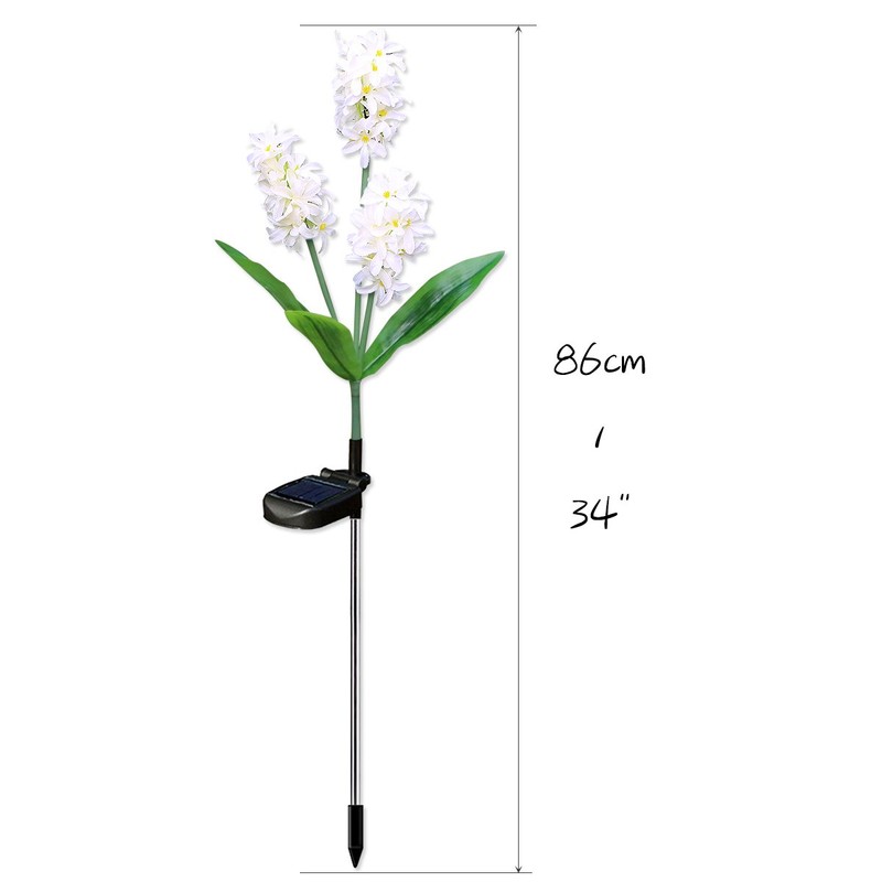 Outdoor Waterproof Solar Flower Battery Light Hyacinth for Garden, Balcony,