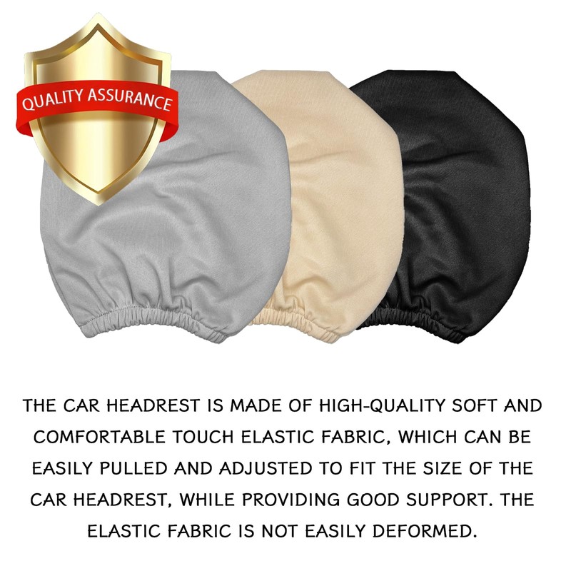SamWinGear 2PCS Car Headrest Cover Universal Stretchy Fabric Head Rest