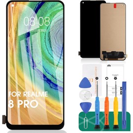 for Oppo Realme 8 Pro /7 pro / Reno5 Z Screen Replacement LCD Display for Realme 8 4G / Reno4 SE Digitizer Without Frame(Black,No Fingerprint Identification)