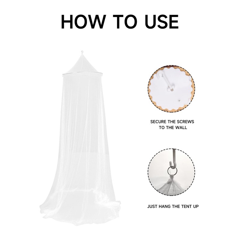 Mosquito Net with Hooks, Single Bed Double Bed Children Bed