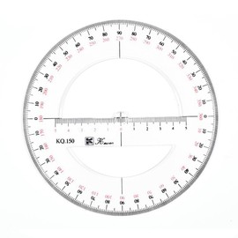 360 Degree Plastic Protractor, Circle Measuring Scale Math Ruler for Engineering Technical Drawing and Measuring Office School Transparent 100mm