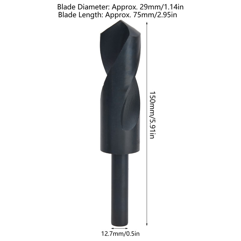 Twist Drill Bit High Speed Steel 1/2in Straight Shank 29mm