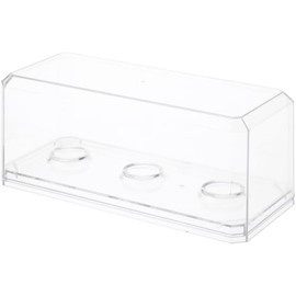 Pioneer Plastics 143C3GOLF-BC-UV Clear Plastic 3 Golf Ball Display Case with Clear Base (UV Resistant), 6.125" W x 2.625" D x 2.25" H, Pack of 2