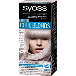 Syoss Blond Cool Blonds Haarfarbe, Haarfarbe, 10-55 Platinum Blond Stufe 3, 115 ml