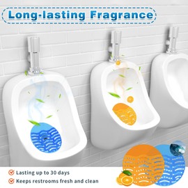 Urinal Screens 36 Pack, Urinal Screen Deodorizer Anti-splash Anti-clogging, for Public Restrooms, Bathrooms, Restaurants, Offices, Schools, 18 Pack Blue & 18 Pack Orange