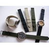 Canvas WWII 2pc Military watchband Vintage style strap Embroidered eyelets