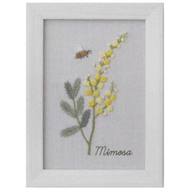 LECIEN 542002 Embroidery Kit, Kazuko Aoki 12 Months Plant Book, Mimosa, Cosmo (Cosmo) 3.9 x 5.3 inches (10 x 13.6 cm)