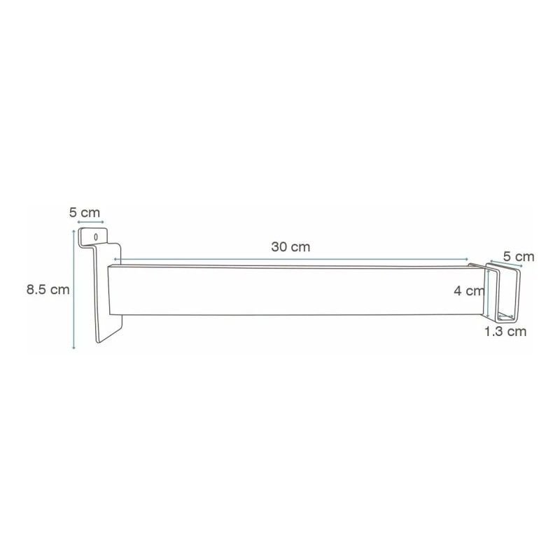 Exhivit Colgador P/ Panel Recto Tipo U Y Barra De