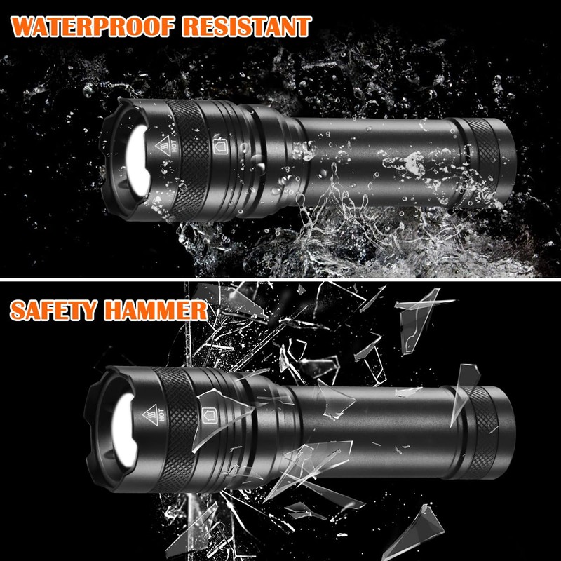 3Pack Rechargeable Flashlights, Tactical Flashlights High Lumens, Super Bright Flashlight,