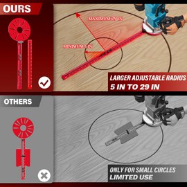 Sigerio New 4 in 1 Router Milling Groove Bracket, Aluminum Alloy Router Circle Cutting Jig, Multifunctional Router Guide Cutting Large Circles From 10" to 58", Adjustable Woodworking Tool (Rose Red)