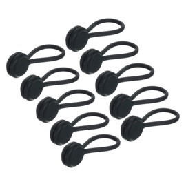 MECCANIXITY Magnetic Cable Clips 4.3 Inch x 0.6 Inch Black Magnetic Cord Organizer Cable Ties Reusable Twist Ties for Home, Kitchen, Office, 10 Pcs