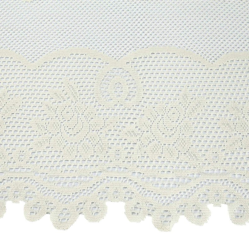 mookaitedecor Beige Large Tablecloth Rectangular,Table Cloth Polyester Lace for Wedding