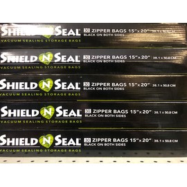 Shield N Seal 15x20 Vacuum Sealing Storage Bag ZIPPER 30pc (BLK/BLK, SNS4000)