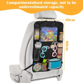 KUOFANY Car Backrest Protection Support Multi Pocket Organiser, Car Seat Organiser, Car Back Seat Protection, Easy Care Oxford Cloth, Organiser and Car Back Seat Organiser, Waterproof