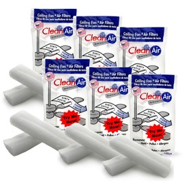 BioStrike Ceiling Fan Blade Air Filter - Dust & Allergen Catcher - Easy-Attach - Blade Filters for Any Fan Size - Reduce Airborne Particles - Made in USA (6 Packs w/ 2 filters each)