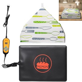 Warming Mat and Heat Preservation Cover - with Temperature Sensing Probe- for Fermenting Dough, Keeping Baked Goods Warm (12" X 16") - Yeast Bread Baking Essentials - Bread Proofer Warming Mat
